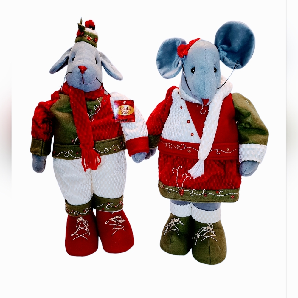 Holiday Pair of Mice 20" Standing Couple Decor